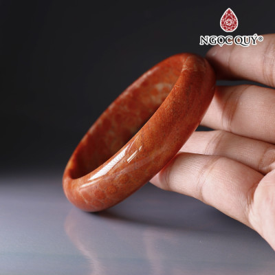 Vòng tay đá san hô hóa thạch bản hẹ mệnh hỏa, thổ - Ngọc Quý Gemstones