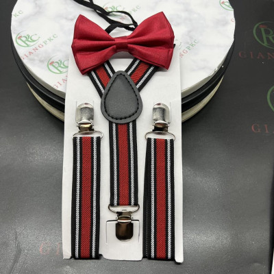 Combo Dây đai chữ Y bé kèm nơ cổ đỏ đô trai - gái 1-6 tuổi Giangpkc