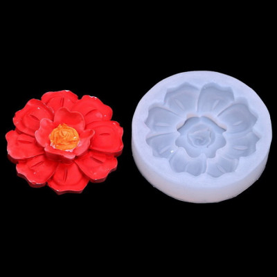 Khuôn silicon làm bánh, rau câu, khuôn trung thu hoa cánh tiên 2 tầng loại 7 cm - Mã số 1067