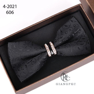 Nơ cổ nam chú rể MC đính đá hoa văn đẹp Giangpkc Mẫu t4-2021