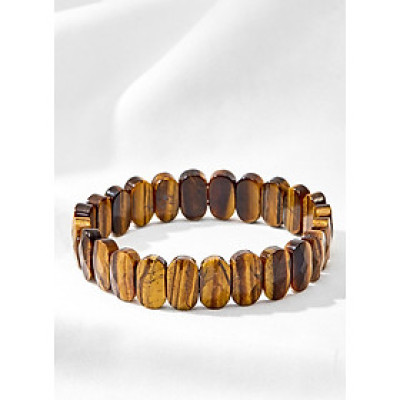 Vòng tay đá thạch anh mắt hổ bản oval 10x12mm - Ngọc Quý Gemstones