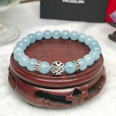 Vòng Đá Aquamarine Mix Charm Bạc Ngọc Quý Gemstones VPT042