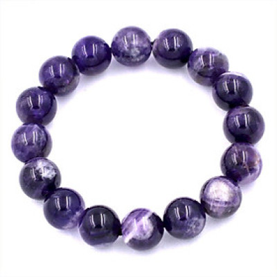 Vòng tay chuỗi hạt thạch anh tím than 12 ly 16 hạt