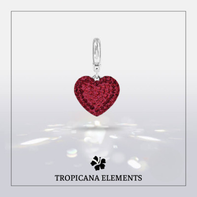 Vòng Tay Tropicana Phối Charm Swarovski Pha Lê Màu Đỏ Ánh Lấp Lánh