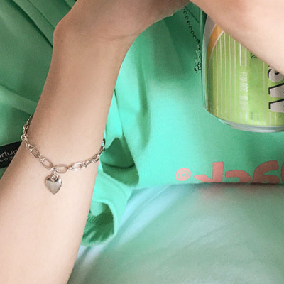 Lắc tay vòng tay trái tim chain đơn giản cá tính nam nữ