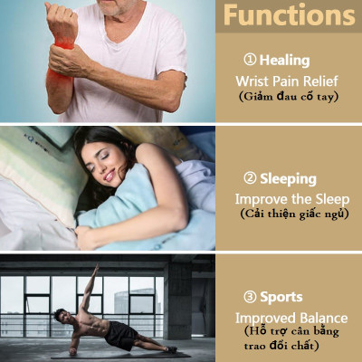 Vòng Điều Hòa Huyết Áp Nhật Bản, Ngừa Đột Quỵ, Giúp khí huyết lưu thông, ngủ ngon hơn