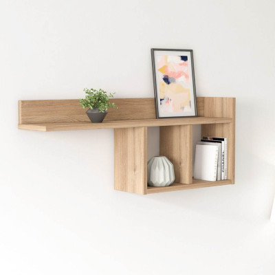 Giá sách treo tường bằng gỗ hiện đại SMLIFE Wizerio