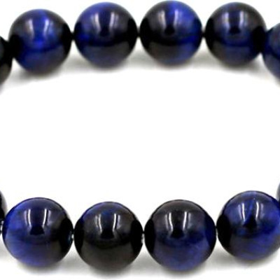 Vòng tay chuỗi hạt đá mắt hổ xanh dương đậm 10 ly