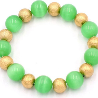 Chuỗi đeo tay - đá mắt mèo xanh lá 12 ly VMEXLHVM1 - hợp mệnh Mộc, mệnh Hỏa