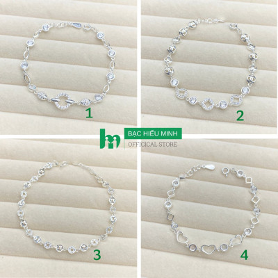 Vòng Tay Lắc Tay Nữ Bạc Ta Đính Đá Nhân Tạo BẠC HIỂU MINH LTU613