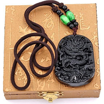 Vòng cổ tượng Rồng đen DDRD15 kèm hộp gỗ
