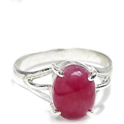 Nhẫn Bạc Ruby Oval Ngọc Quý Gemstones