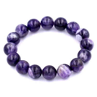 Vòng tay chuỗi hạt thạch anh tím than 12 ly 16 hạt