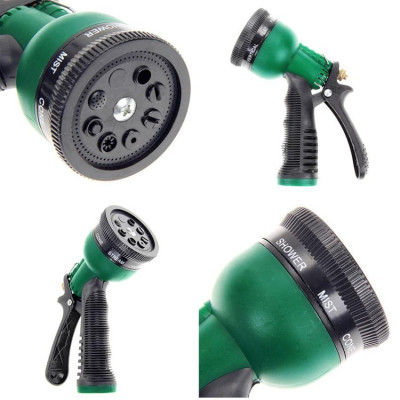 Vòi xịt rửa xe,Vòi phun nước tưới cây tăng áp thông minh 8 chế độ 815621 (cút vàng,nối xanh - dây xanh)