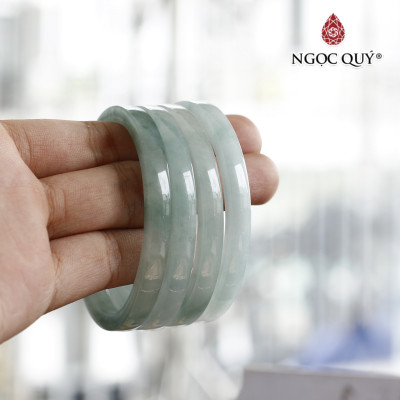 Vòng cẩm thạch bản vuông Ni50 - bản 6mm mệnh hỏa, mộc - Ngọc Quý Gemstones