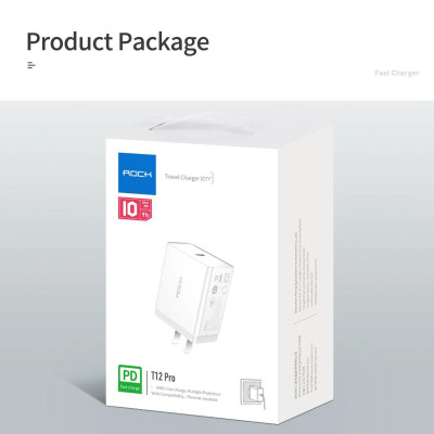 Cóc củ sạc nhanh 18W chuẩn PD 3.0 Type-C hiệu Rock T12 Pro trang bị chip sạc thông minh cho Macbook / Samsung / Oppo / Xiaomi / LG / Huawei / Vivo (Màu ngẫu nhiên) - Hàng nhập khẩu