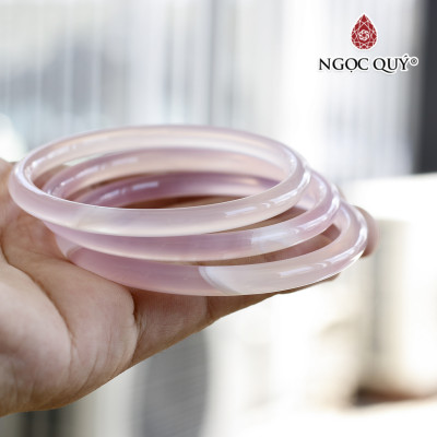 Vòng tay đá chalcedony hồng vân nhiều cọng 6mm mệnh hỏa, mộc - Ngọc Quý Gemstones