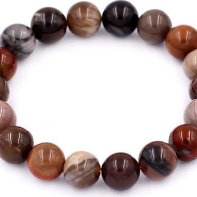 Vòng tay chuỗi hạt Gỗ Hóa Thạch 10 ly 18 hạt - hợp tất cả các mệnh