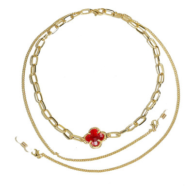 Dây chuyền vòng cổ mix chuỗi đeo gọng kính thời trang cỏ bốn lá đá sang chảnh ấn tượng phụ kiện đeo tai nghe airpod chống rơi rớt thất lạc