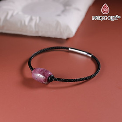Vòng tay dây thép đá ruby nam phi 13x10mm, dây thép 15cm mệnh hỏa, thổ - Ngọc Quý Gemstones