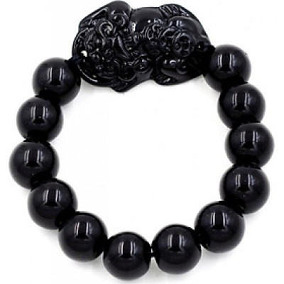 Vòng tay chuỗi hạt Tỳ hưu thạch anh Đen 14 ly