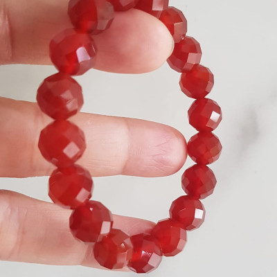 Vòng tay phong thuỷ Nữ đá mã não đỏ giác tự nhiên đẹp size vòng hạt 10mm hợp nữ mệnh hoả mệnh thổ ạ