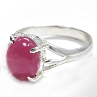 Nhẫn Bạc Ruby Oval Ngọc Quý Gemstones