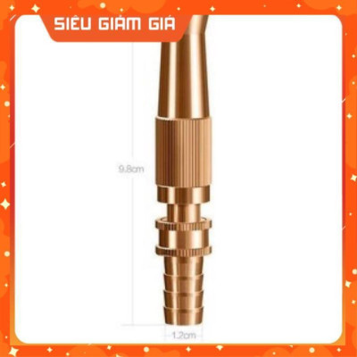 Đầu vòi xịt tăng áp mini bằng đồng phun nước rửa xe, tưới cây tăng áp đa năng có đai siết ống đi kèm 206587