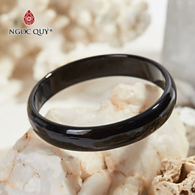 Vòng tay mã não đen bản hẹ mệnh thủy, mộc - Ngọc Quý Gemstones