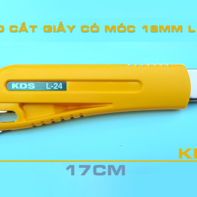 DAO RỌC GIẤY CÓ MÓC 18MM KDS L-24 (KHÓA TỰ ĐỘNG)