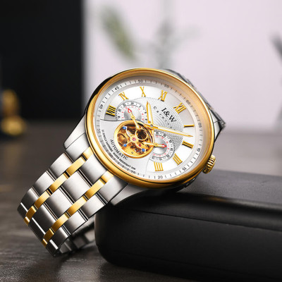 Đồng hồ nam chính hãng IW Carnival IW613G-1,Kính sapphire chống xước,Chống nước 50m,BH 24 tháng,Máy Cơ Automatic nhật bản,dây thép không gỉ 316L,mặt trắng dây trắng vàng lộ cơ 