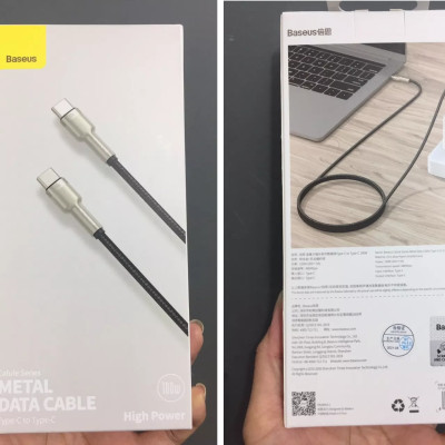 Cáp sạc C to C 100W Baseus Cafule Series Metal Data Cable - Hàng chính hãng