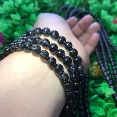 Vòng tay phong thủy Thạch Anh Tóc Đen Tự Nhiên VIP  Vòng size 6,8mm đẹp quấn 3 vòng tay kiểu bóng tay đẹp xinh  Hợp Nữ mệnh thủy mệnh mộc ạ