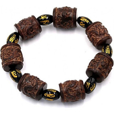 Vòng tay chuỗi hạt trụ rồng gỗ đàn hương TRNT20