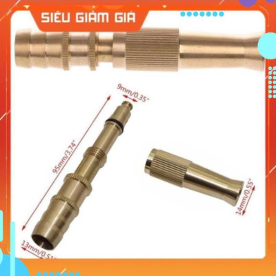 Đầu vòi xịt tăng áp mini Đầu vòi tăng áp đa năng bằng đồng tưới cây rửa xe cực mạnh 206587 tặng đai