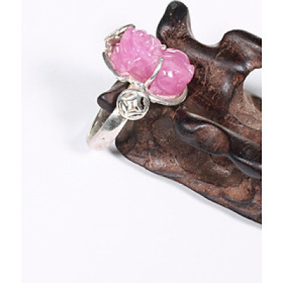 Nhẫn bạc tỳ hưu đá ruby ni 18 mệnh hỏa, thổ - Ngọc Quý Gemstones