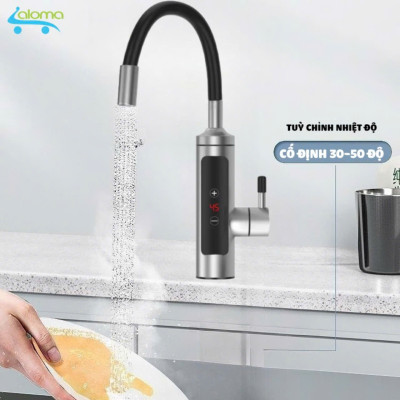 (CÓ CHỈNH NHIỆT ĐỘ) máy nước nóng trực tiếp tại vòi, tặng ổ cắm chống giật