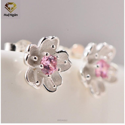 Bông tai bạc Ý Huệ Ngân - Hoa anh đào RYE141012