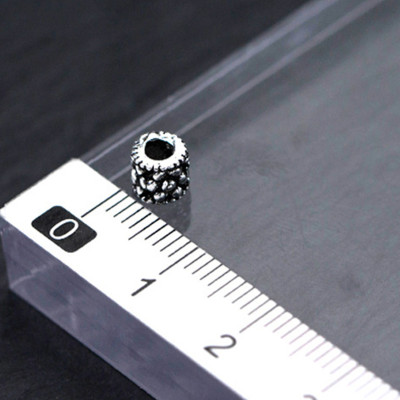 Combo 6 cái charm bạc chặn hạt họa tiết hoa văn - Ngọc Quý Gemstones