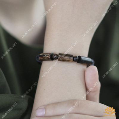 Vòng Tay Trầm Hương Trụ Trúc Sánh Chìm | Trầm Chìm Tự Nhiên Xưởng Mộc Việt