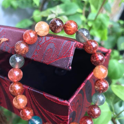 CHIẾC VÒNG THẠCH ANH TÓC TAM TÀI VIP  ĐẸP  SIZE VÒNG 8,5LY 100% ĐÁ THIÊN NHIÊN