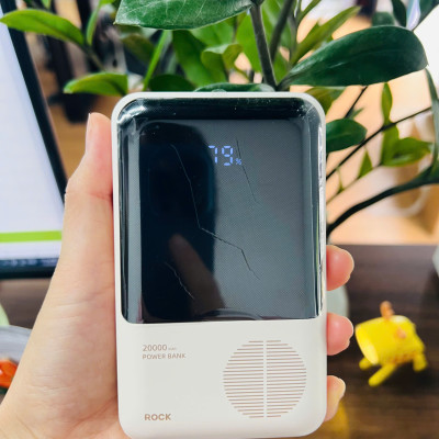 Pin dự phòng sạc nhanh ROCK P99 PD 22.5W 20000mAh có cáp tích hợp , hàng chính hãng bảo hành 1 năm
