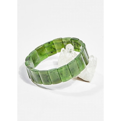 Vòng tay phong thủy bản đá ngọc bích 16x12mm mệnh hỏa , mộc - Ngọc Quý Gemstones