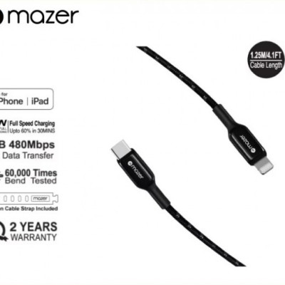 Dây Cáp Mazer Infinite.LINK Pro 3 Mfi certified 1.25m - Hàng chính hãng