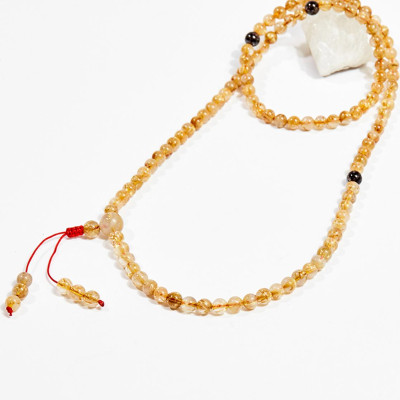 Vòng chuỗi hạt đeo tay 108 viên đá thạch anh tóc vàng 6mm mệnh thủy , kim - Ngọc Quý Gemstones