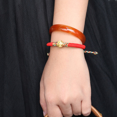 Vòng Tay Charm Hoa Bạc Bọc Vàng Dây 7 Sắc Ngọc Quý Gemstones GA150