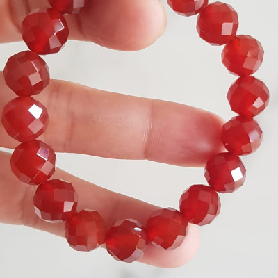Vòng tay phong thuỷ Nữ đá mã não đỏ giác tự nhiên đẹp size vòng hạt 10mm hợp nữ mệnh hoả mệnh thổ ạ