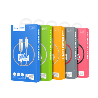 Cáp sạc nhanh 2.4A Hoco chuẩn Micro USB U35, cáp bọc dù siêu bền, dành cho Samsung, Xiaomi, Huawei, Vivo, Sony - Hàng chính hãng