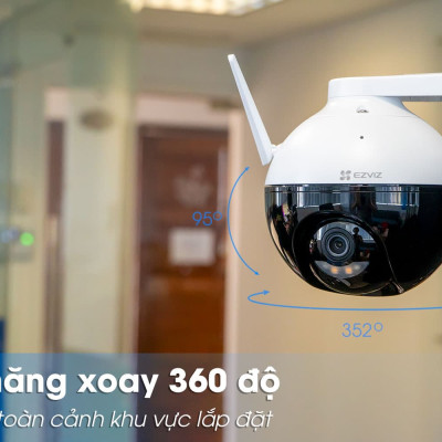 Camera Wifi Ngoài Trời EZVIZ C8W 4M 2K Quay 360 Độ, Màu Ban Đêm, Đàm Thoại 2 Chiều, Nhận Diện Người Bằng AI - Hàng Chính Hãng