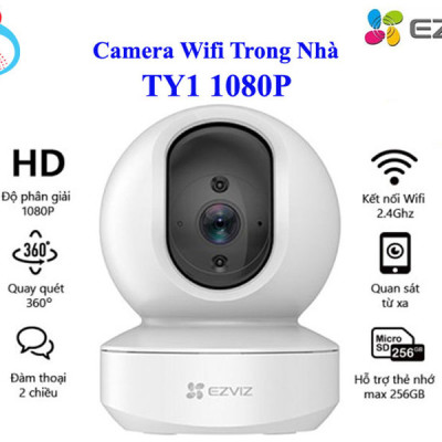Camera IP Wifi Trong Nhà Ezviz TY1 2MP Quay Quét 360 độ, Đàm Thoại 2 Chiều - Hàng chính hãng